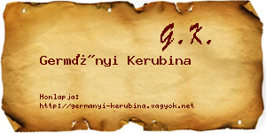 Germányi Kerubina névjegykártya